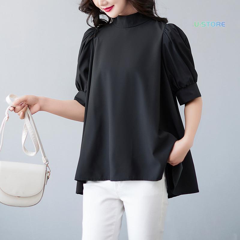 新しい-ブラウス 半袖 レディース シャツ トップス おしゃれ