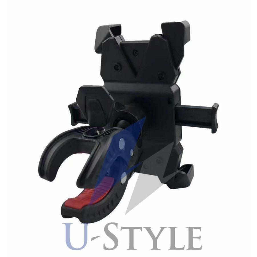 自動ホールド スマホホルダー バーハンドル用 オートバイ バイク ロードバイク 自転車 ベビーカー スマートフォン 携帯ホルダー 自動ロック 360度回転 |  | 02