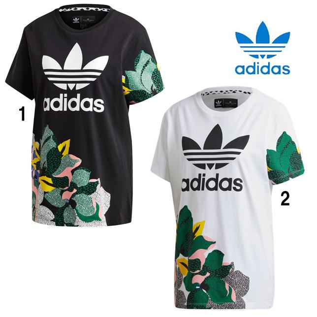 アディダス レディース オリジナルス HER Studio London ルーズ Tシャツ 花柄 トレフォイル TEE adidas IYT76｜usual