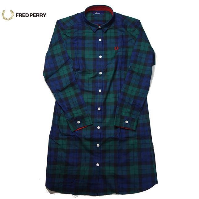 FRED PERRY チェック ワンピース ブラックウォッチ Check Shirt Dress 