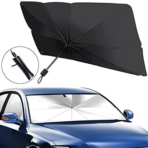 サンシェード 車 フロント 車用サンシェード ファイバ10本骨 フロントサンシェード 傘型 折り畳み式 日除け Uv99 以上カット 傘 カー用品 車 Lytrnemltc 自動車 Kccc Uk