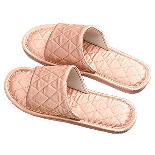 Pkpohs ルームシューズ 夏 キルト レディース ルームシューズ 前開き 軽量 ひんやり メタリックカラー ピンク S 23 激安価格の