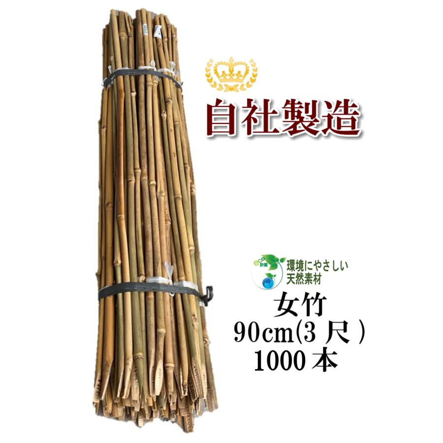 女竹 90cm 1000本 篠竹 天然竹 竹支柱 測量用 測量用品 目印 農業用