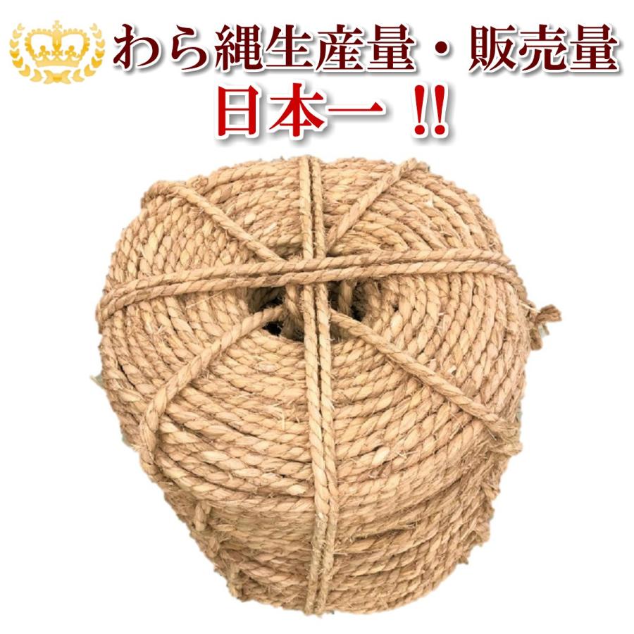 わら縄 3.0分（太さ9.0mm）5巻セット 冬囲い 雪つり 根巻 藁縄 荒縄 