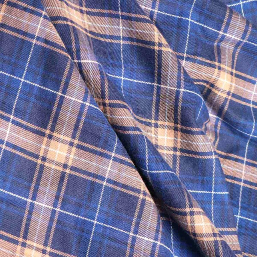 バレンシアガ コットン チェックシャツ サイズ38 メンズ ブルー 18SS バックロゴ｜usus｜05