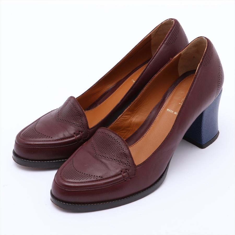 New限定品 フェンディ レザー パンプス 35 5 レディース ボルドー お気にいる