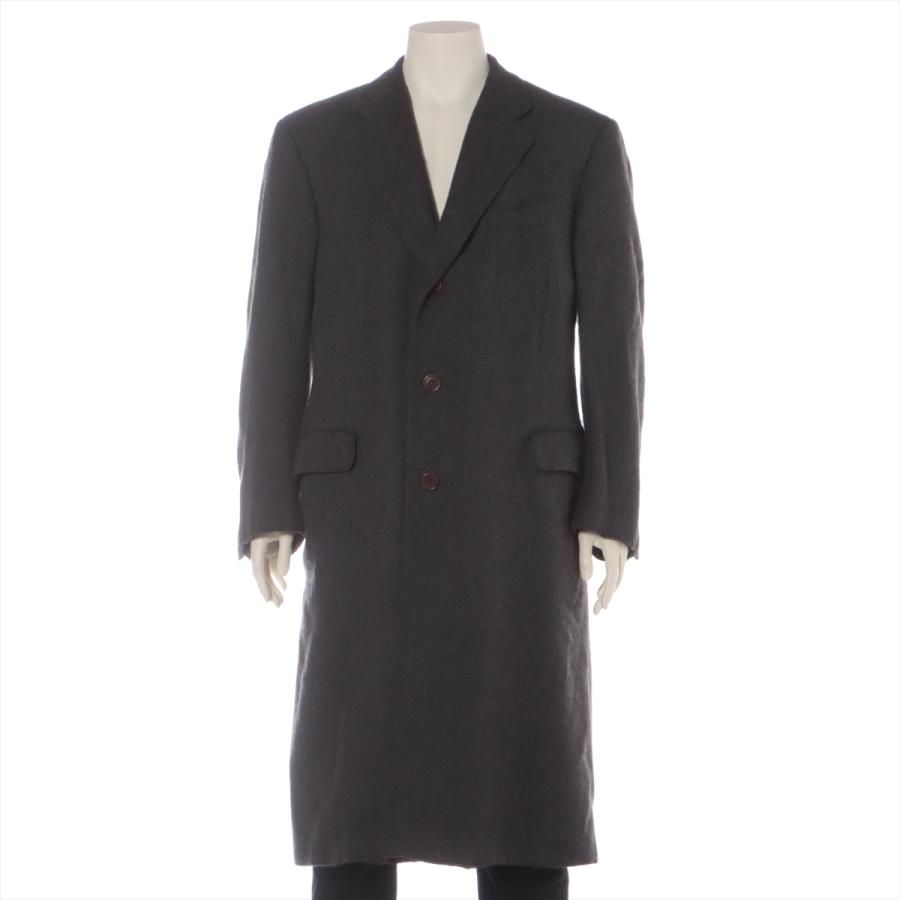 ランキング上位のプレゼント グレー メンズ 50 ロングコート ウール フェラガモ コート アウター