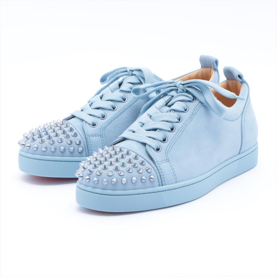 人気ブランドを クリスチャンルブタン ルイスジュニア スエード スニーカー 40 メンズ ブルー スパイクスタッズ シューズ