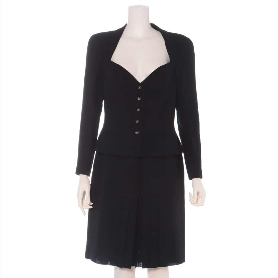 シャネル ウール レディースファッション ウール セットアップ 42 40 42 40 レディース ブラック ココボタン A Allu