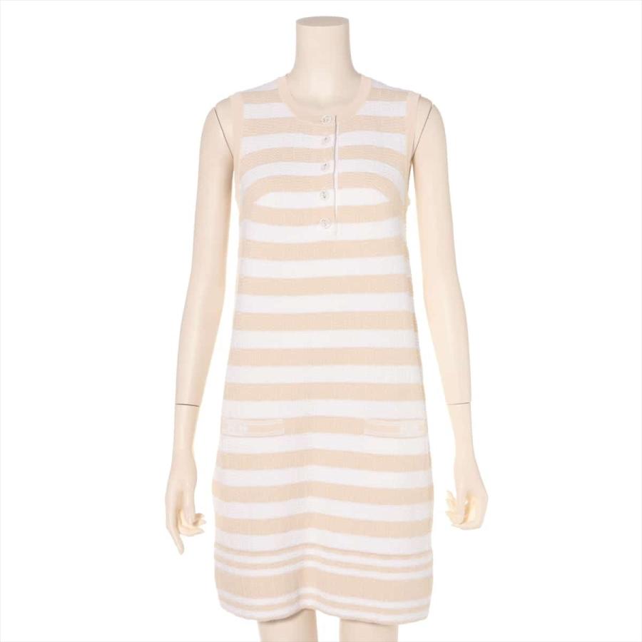 100 本物保証 シャネル ココボタン P60 コットン ノースリーブワンピース 34 レディース ホワイト ベージュ 驚きの値段 Turningheadskennel Com