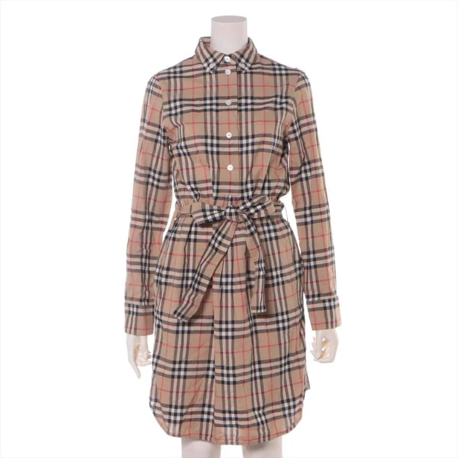 バーバリー ティッシ期 コットン シャツワンピース ジョヴァンナ チェック 36 レディース ベージュ レディースファッション ジョヴァンナ チェック