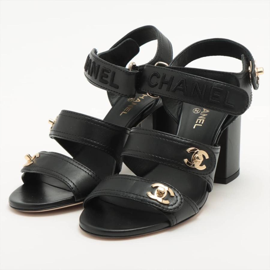 CHANEL★レザー切替 メタルココマーク メッシュ パンプス(361/2) CHANEL シャネル ココマーク バレエシューズ フラット パンプス