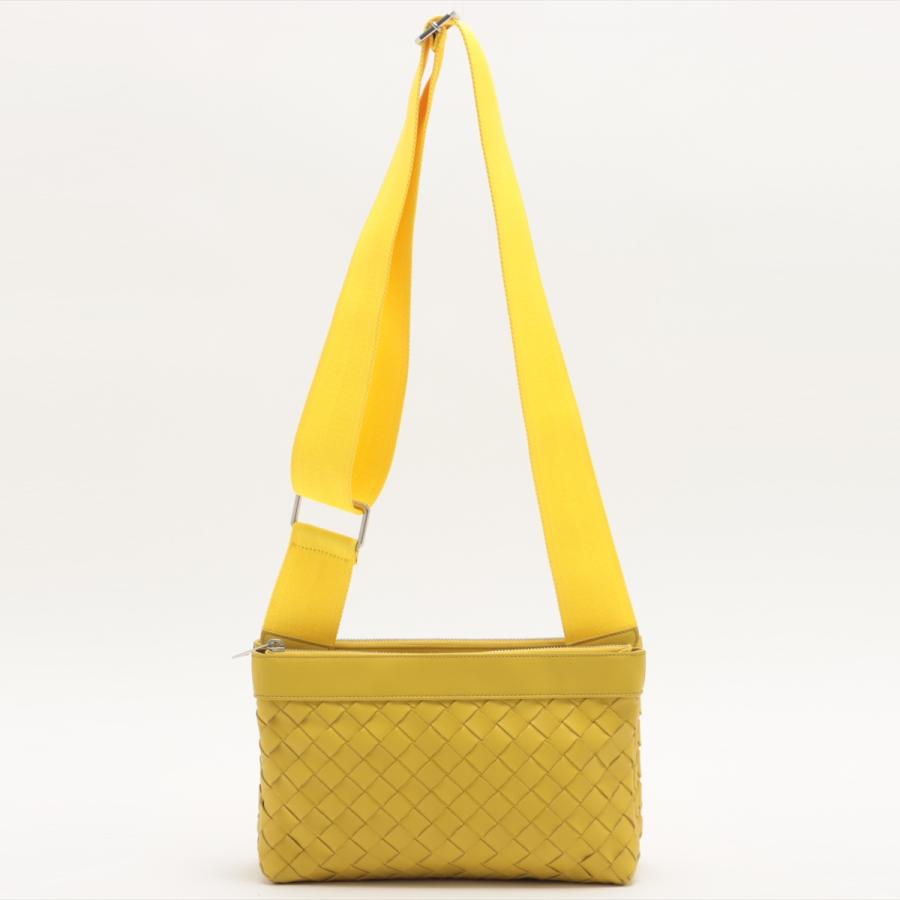 ボッテガヴェネタ イントレチャート レザー ショルダーバッグ イエロー