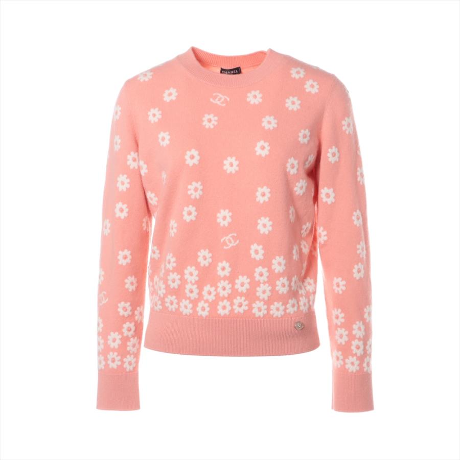 美品　シャネル　CoCoマーク　カシミア　ベビーピンク 美品シャネルCoCoマークカシミアベビーピンク