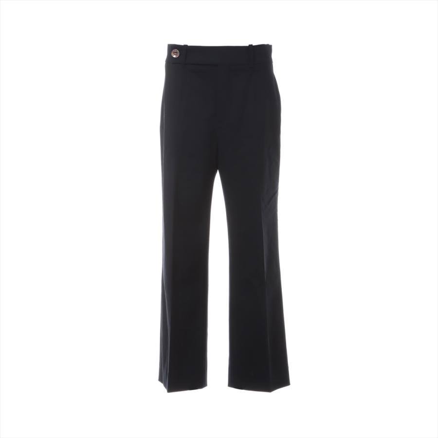 クロエ ウール×ポリウレタン パンツ 36 レディース ネイビー CHC22APA  