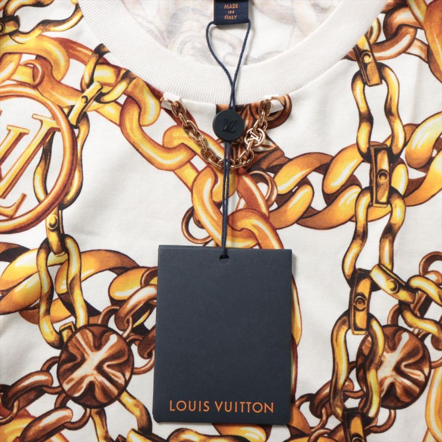 ヴィトン LVロゴ 23SS コットン Tシャツ M レディース ホワイト 