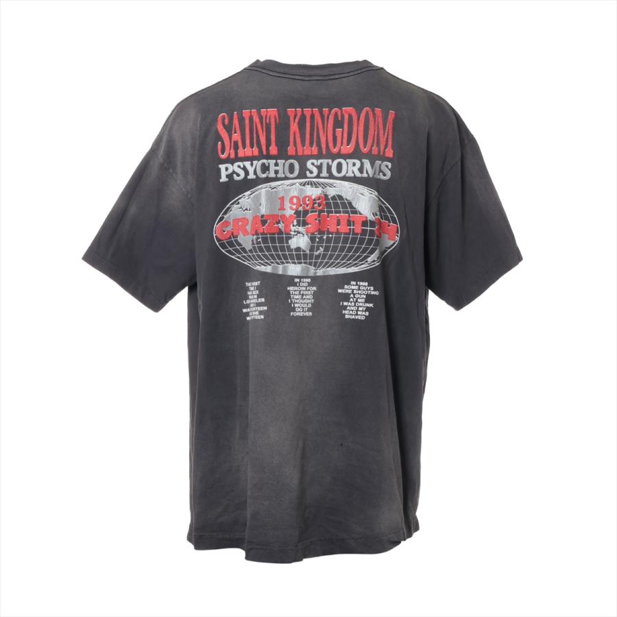 セントマイケル 24SS コットン Tシャツ XL メンズ グレー ヴィンテージ 