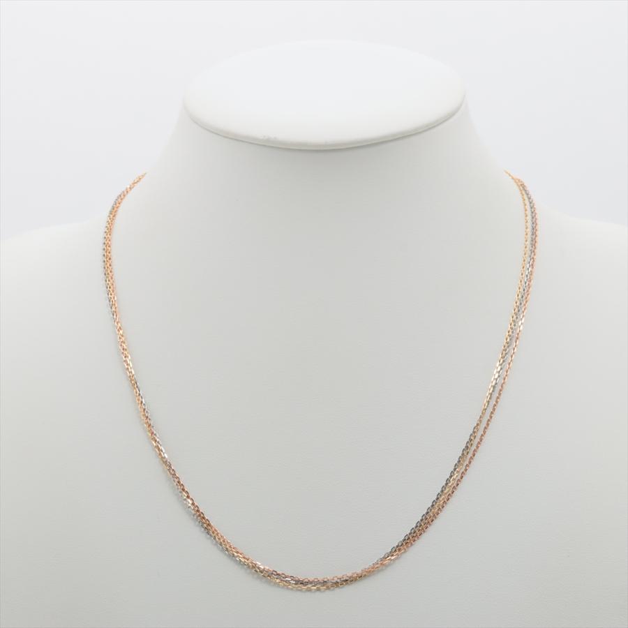 カルティエ スリーゴールド トリプルチェーン ネックレス 750(YG×PG×WG  