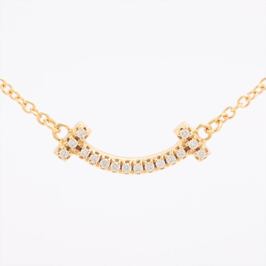 ティファニー Tスマイル ミニ ダイヤ ネックレス 750(YG) 2.2g  