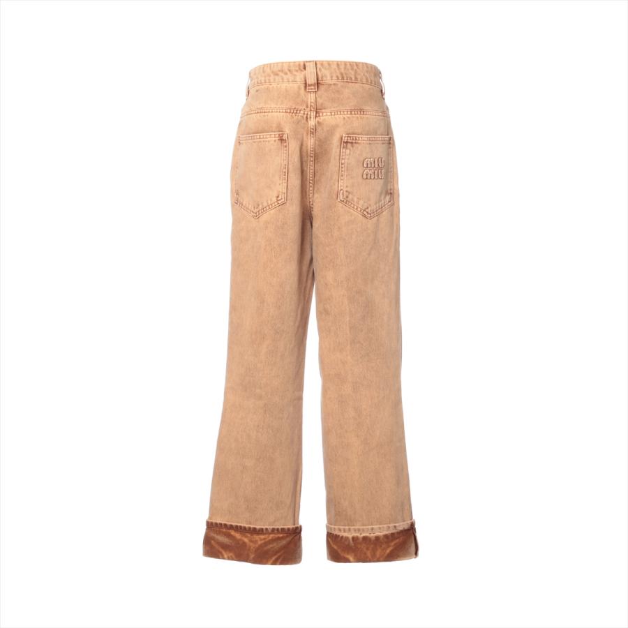 ミュウミュウ 23SS コットン デニムパンツ 36 レディース ブラウン 