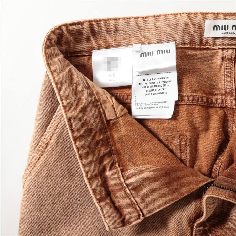 ミュウミュウ 23SS コットン デニムパンツ 36 レディース ブラウン 
