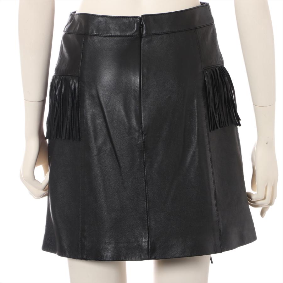 サンローランパリ レザー スカート 36 レディース ブラック 2015年  