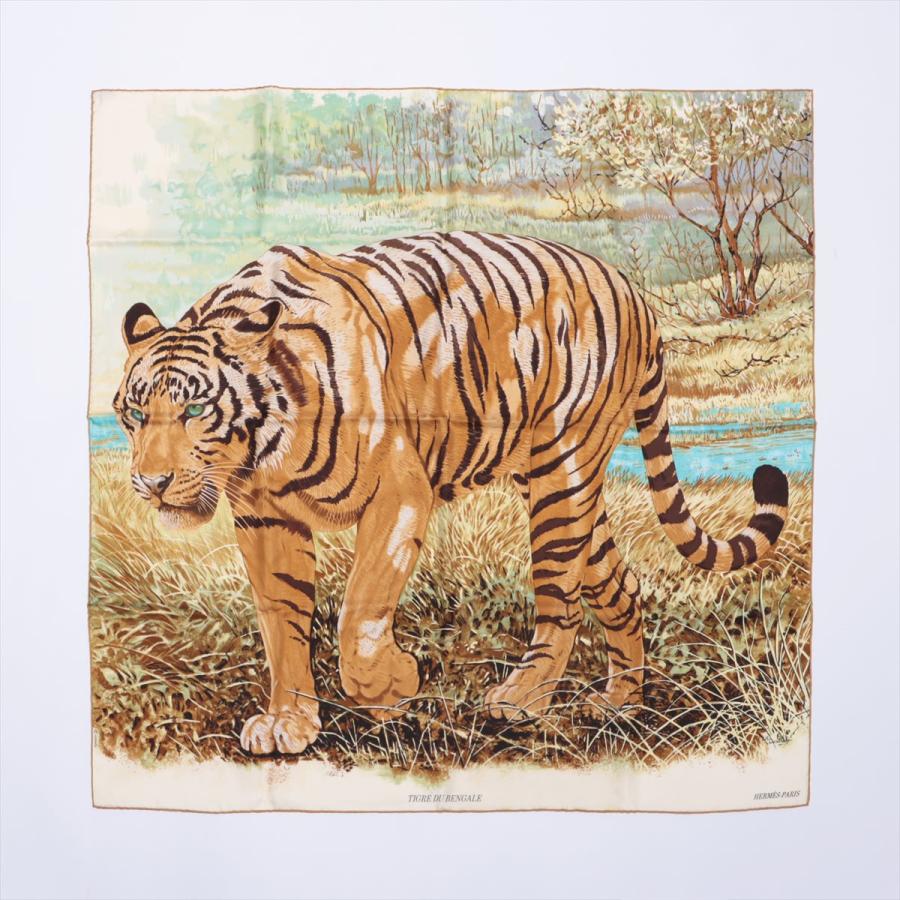 エルメス カレ90 TIGRE DU BENGALE ベンガルの虎 スカーフ シルク  