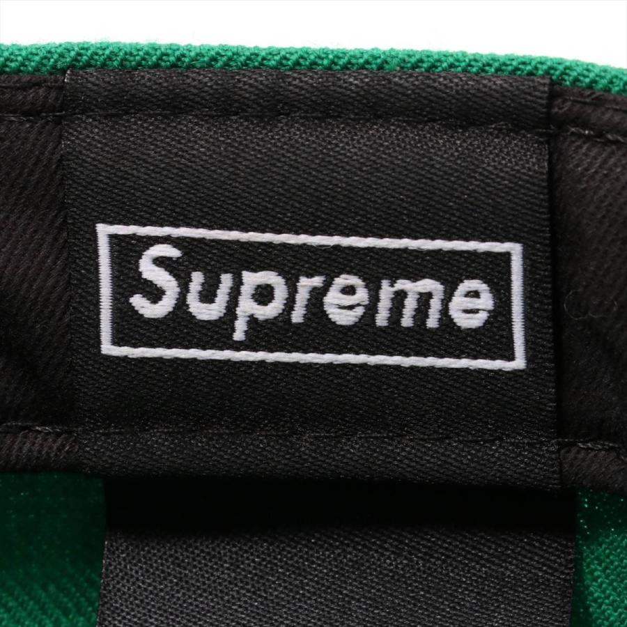 シュプリームｘニューエラ キャップ 58.7 キャンバス グリーン 17SS Box Logo Piping｜usus｜05