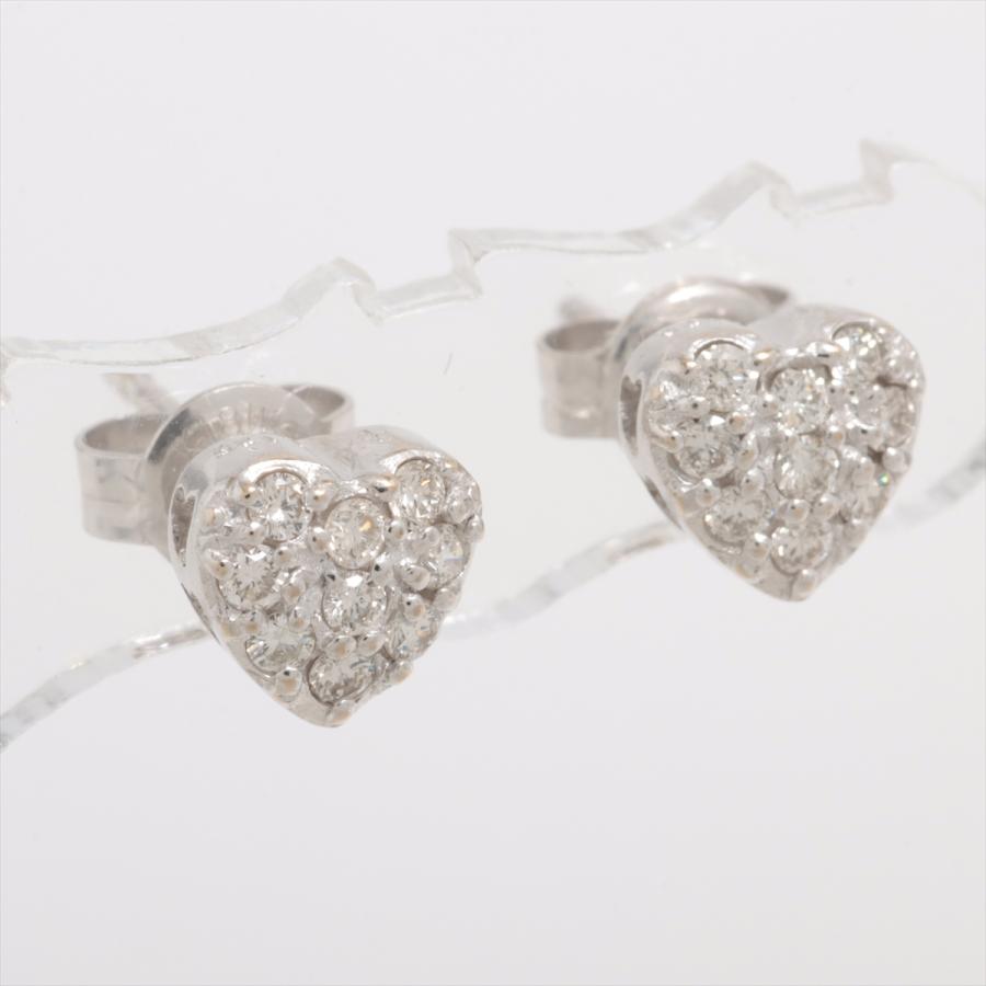 ポンテヴェキオ ダイヤ ピアス K18WG 1.8g 0.125 0.125 : du025872  