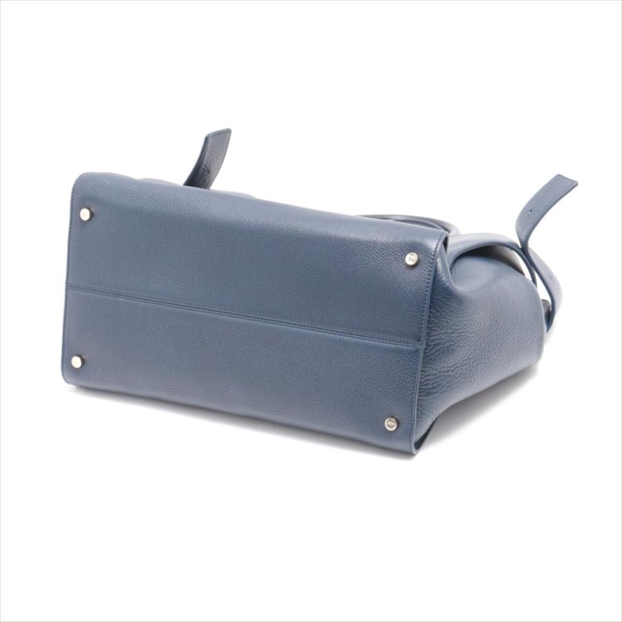 Roger Vivier ロジェ ヴィヴィエ レザー ハンドバッグ ネイビー Roger Vivier ロジェ ヴィヴィエ レザー ハンドバッグ ネイビー