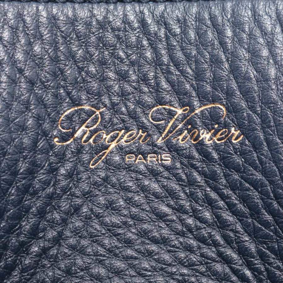 Roger Vivier ロジェ ヴィヴィエ レザー ハンドバッグ ネイビー Roger Vivier ロジェ ヴィヴィエ レザー ハンドバッグ ネイビー