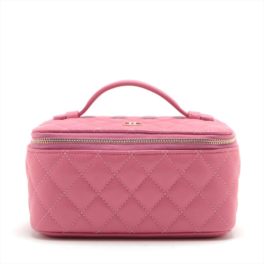 CHANEL ピンク キャビアスキンバニティポーチ