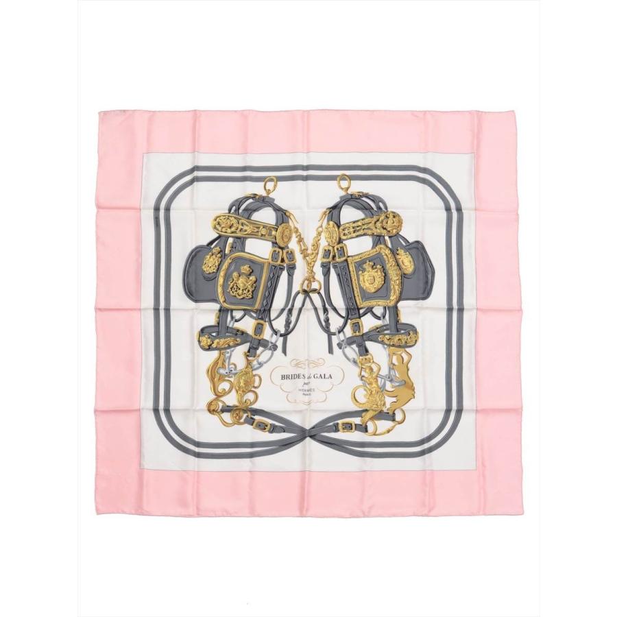 人気定番の Gala De Brides カレ90 エルメス 式典用馬勒 ピンク シルク スカーフ 財布 帽子 ファッション小物