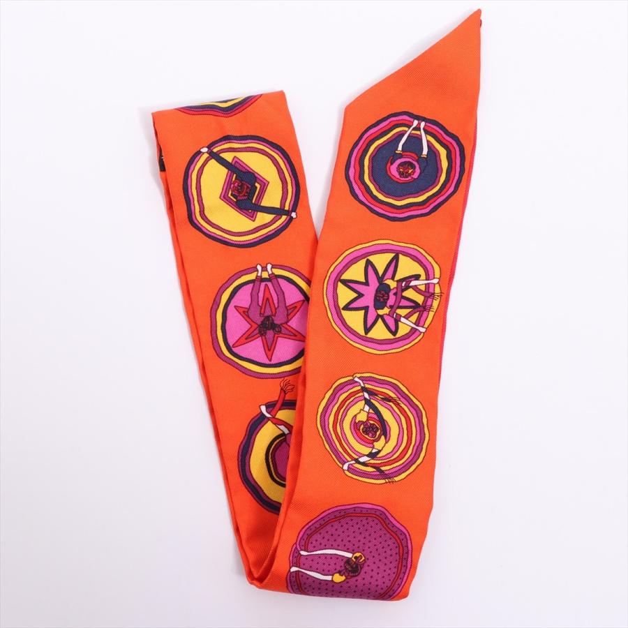 売り切り御免！】 エルメス ツイリー オレンジ シルク スカーフ - 財布、帽子、ファッション小物