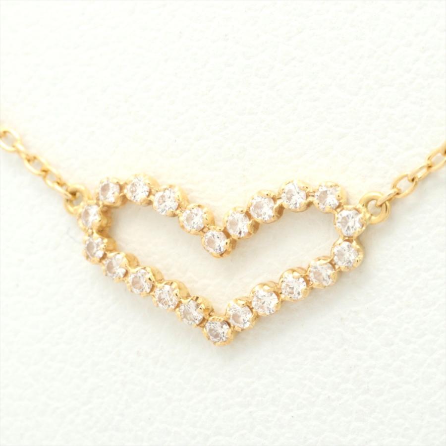 アーカー Ahkah ビリーブハート ダイヤネックレス K18yg 0 13ct