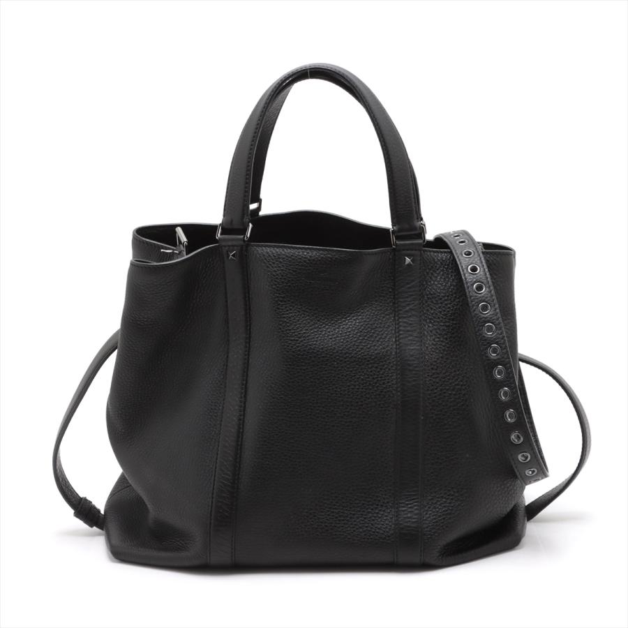 ヴァレンティノガラヴァーニ ロックスタッズ レザー 2WAYハンドバッグ  