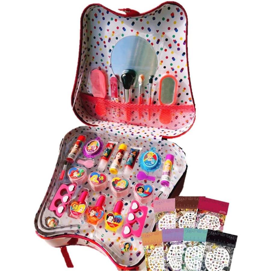 業界no 1 ディズニープリンセス コスメティックトートバッグ メイクセット 子供 小学生 プレゼント クリスマス 誕生日 化粧品 ネイルシール付き