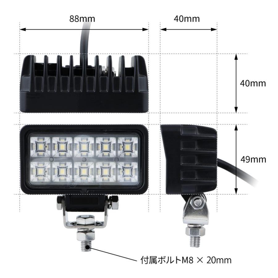 (角)小型ワークランプ　LED ジェットイノウエ トラック用 角型 LED ミニワークランプ 小型