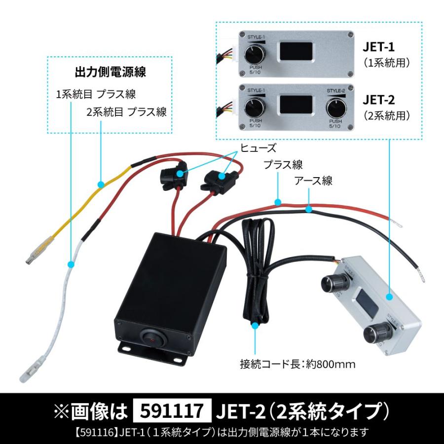 ナイアガラシャンデリア、調光機等フルセット ジェットイノウエ 白熱球用調光器 2系統タイプ JET-2 トラック用品