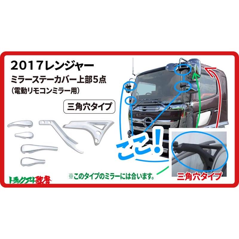 メッキミラーステーカバーセット 2017レンジャー用（上部5点）マイナー