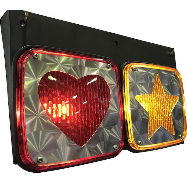 FU用ステンレスハート型テールレンズカバー（鏡面・ウロコ