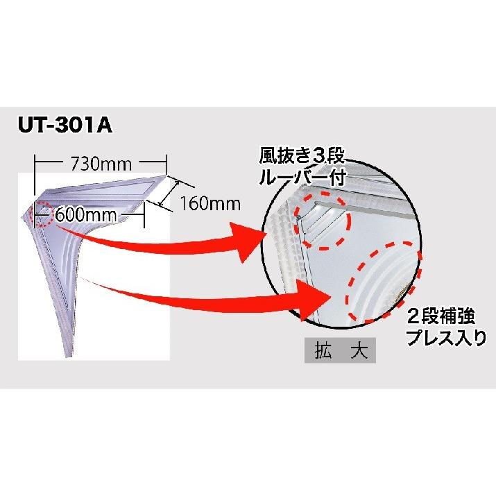 送料/梱包料別途】【UT-301A】 平型フロントバイザー 鏡面（天板BA