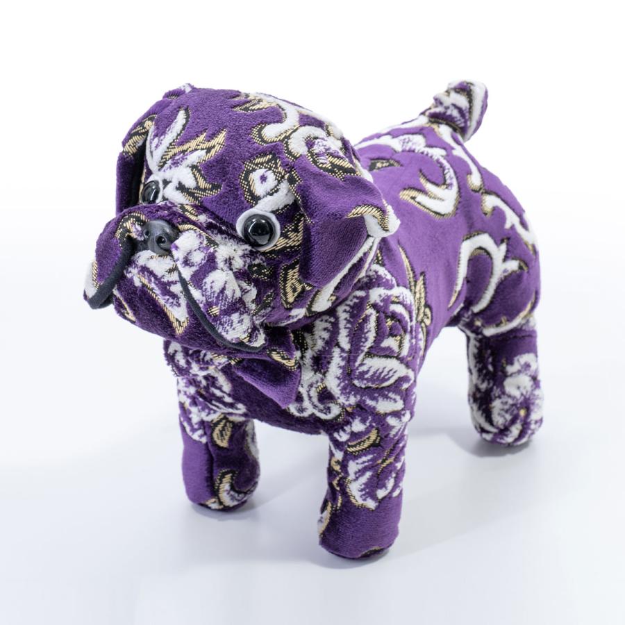 金華山 華恋 【ブルドッグ】 パープル ぬいぐるみ 300mm×380mm 犬