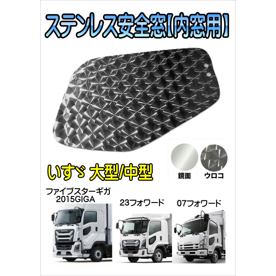 いすゞ07ギガ用メッキ安全窓枠 いすゞ 23 フォワード 07 安全窓 ナビ ウインドガーニッシュ メッキ 窓
