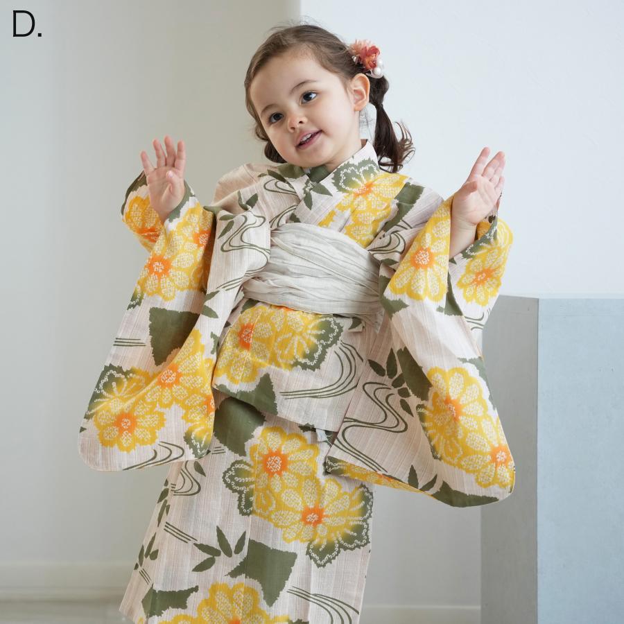 【utatane】国内染色浴衣+帯+下駄セット　ひよこ商店 utatane 浴衣 子供 女の子 × 注染工房 浴衣3点セット 浴衣/帯/下駄