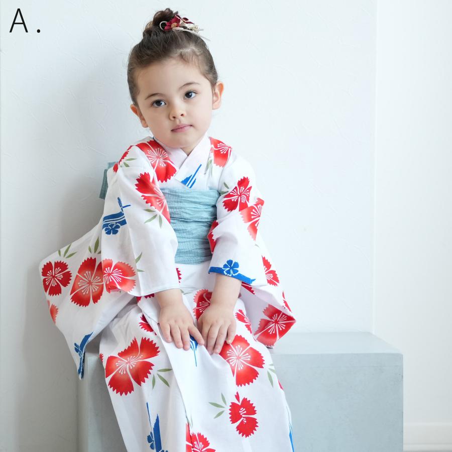 utatane 浴衣 子供 女の子 × 注染工房 浴衣3点セット 浴衣/帯/下駄