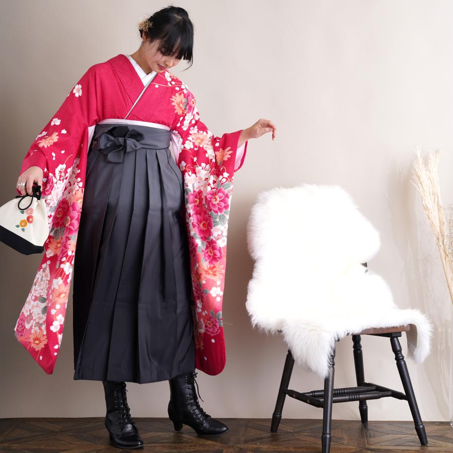 袴 レンタル 卒業式 振袖 18点セット 古典柄 レトロ アンティーク系 袴
