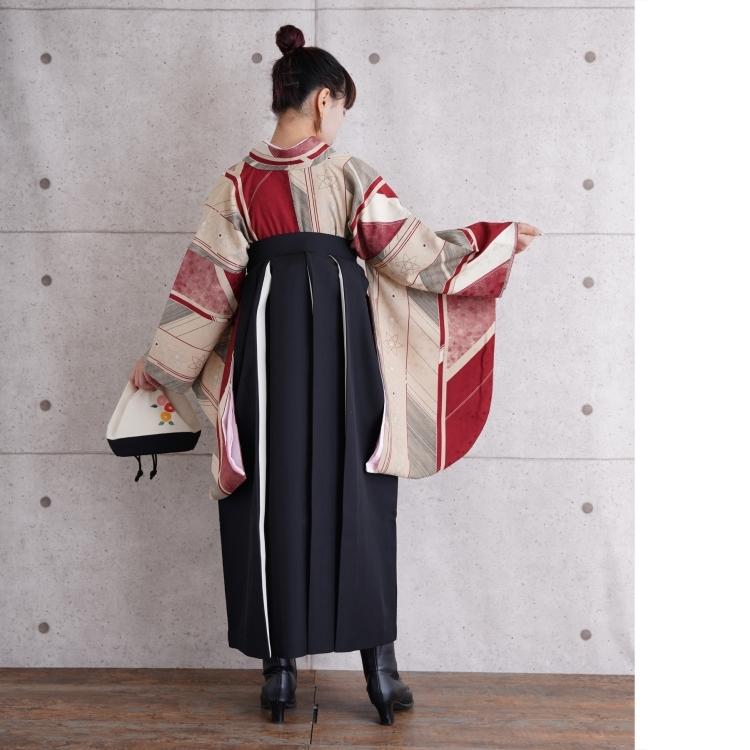 袴 レンタル 卒業式 袴 2尺袖着物 袴 17点セット モダンアンテナ レトロモダン系 袴セット 卒業式 矢絣 赤系 袴 卒業式 草履 足袋