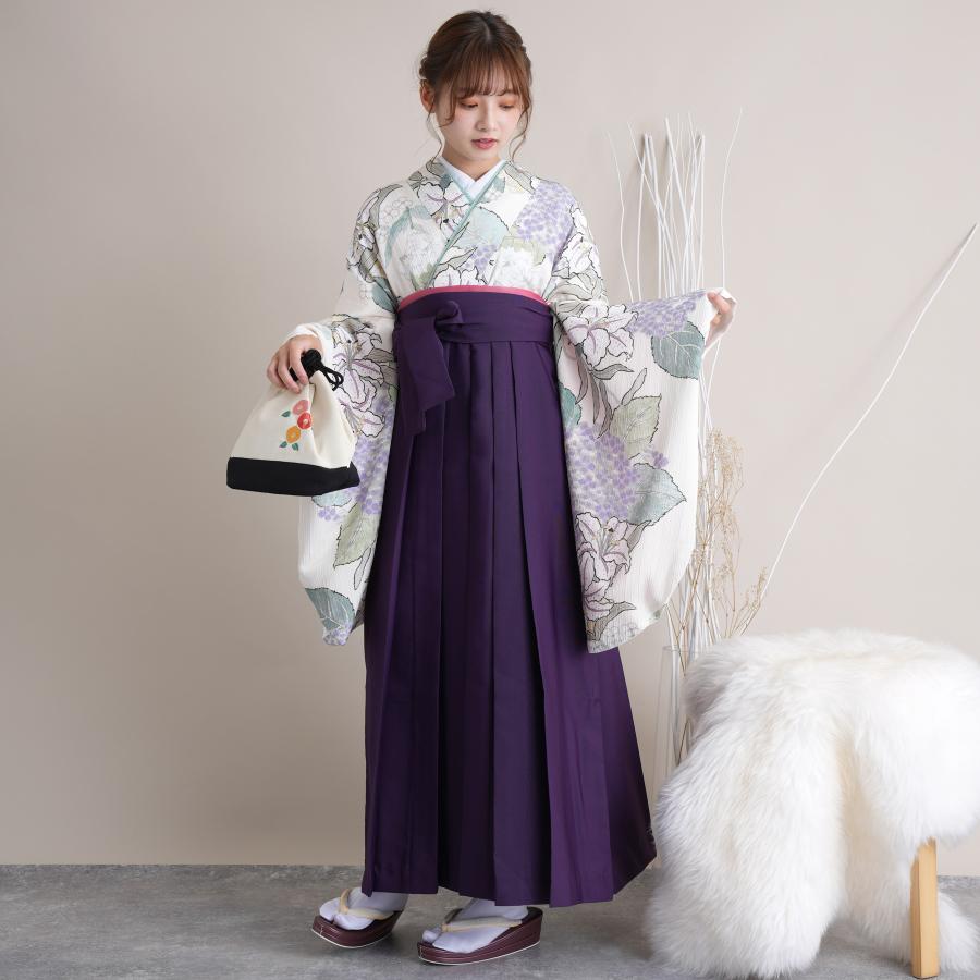 袴 レンタル 卒業式 2尺袖着物 17点セット レトロモダン系 袴セット 花 