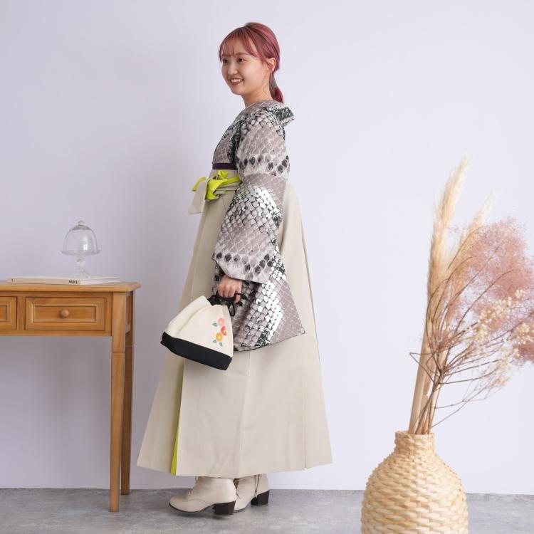 袴 レンタル 卒業式 袴 2尺袖着物 袴 17点セット モダンアンテナ 古典柄 レトロ 袴セット 卒業式 パイソン グレー系 袴 卒業式 草履 足袋